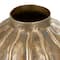 12" Brass Metal Snakeskin Inspired Vase with Dimensional Wavy Accents